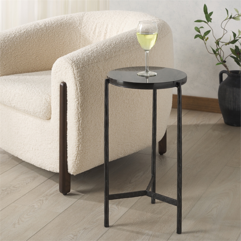 Safavieh Marylou Iron Drink Table in Black / Black