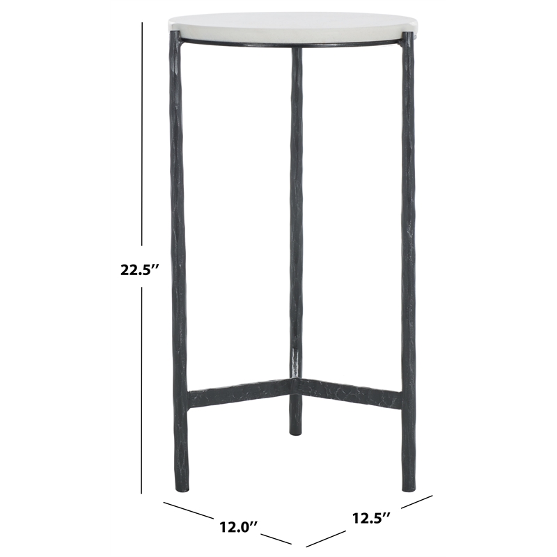 Safavieh Marylou Iron  Drink Table in Black / White