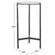 Safavieh Marylou Iron  Drink Table in Black / White