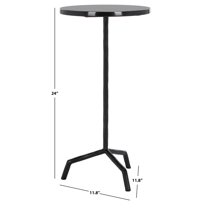 safavieh fabrianna iron drink table in black / black