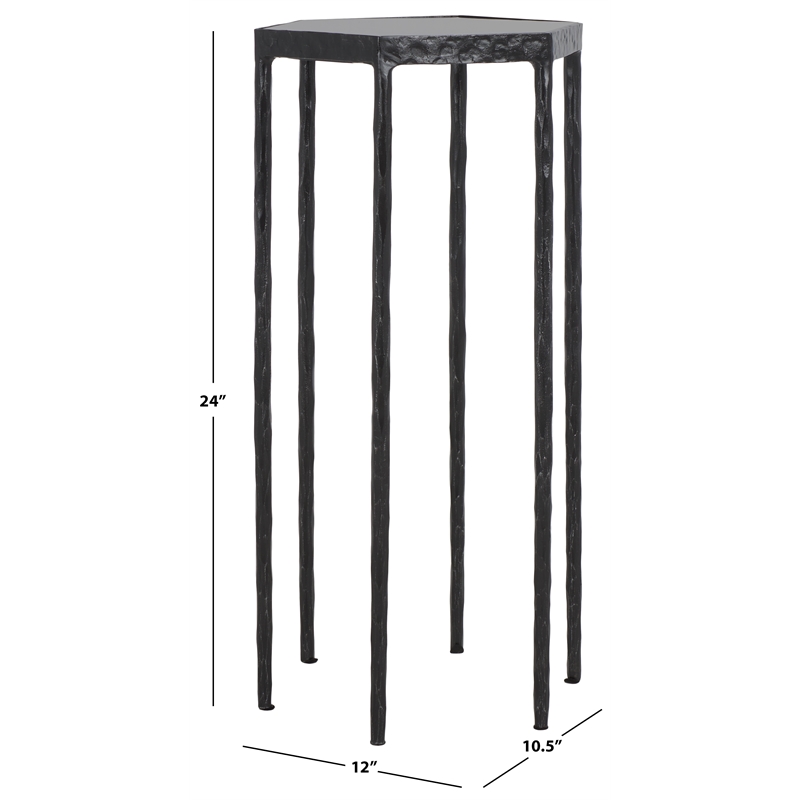 Safavieh Galvin  Iron Drink Table in Black / Black