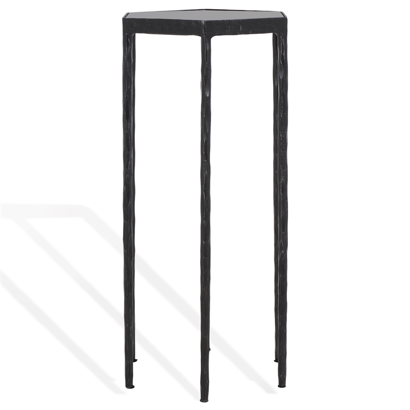 Safavieh Galvin  Iron Drink Table in Black / Black