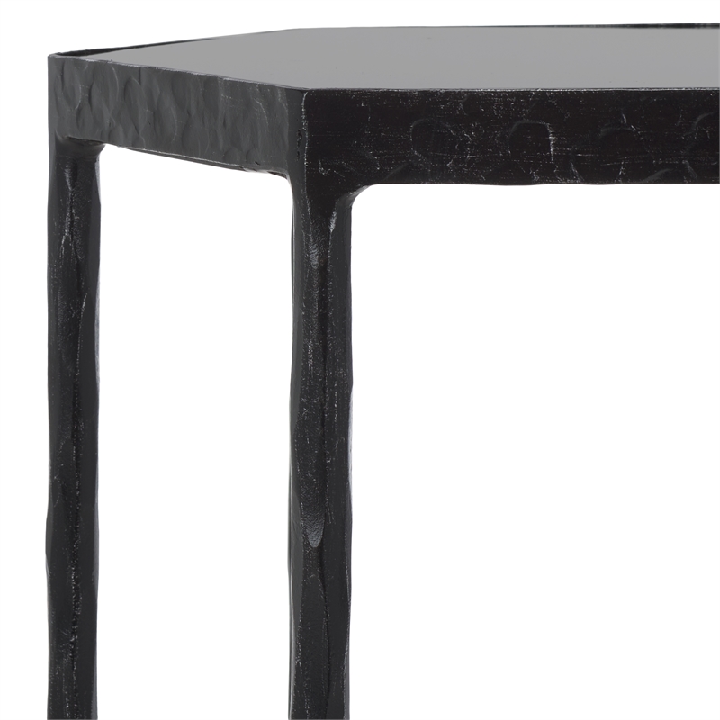 Safavieh Galvin  Iron Drink Table in Black / Black