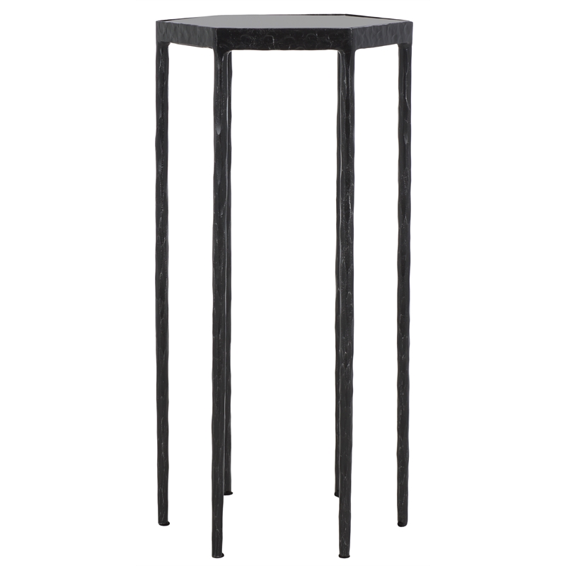 Safavieh Galvin  Iron Drink Table in Black / Black