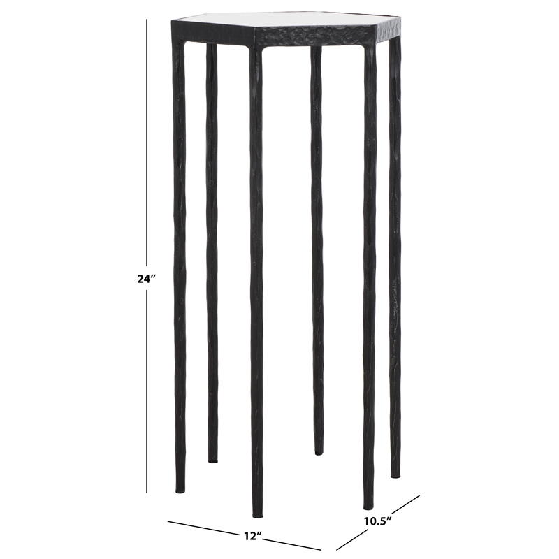 Safavieh Galvin Iron Drink Table in Black / White