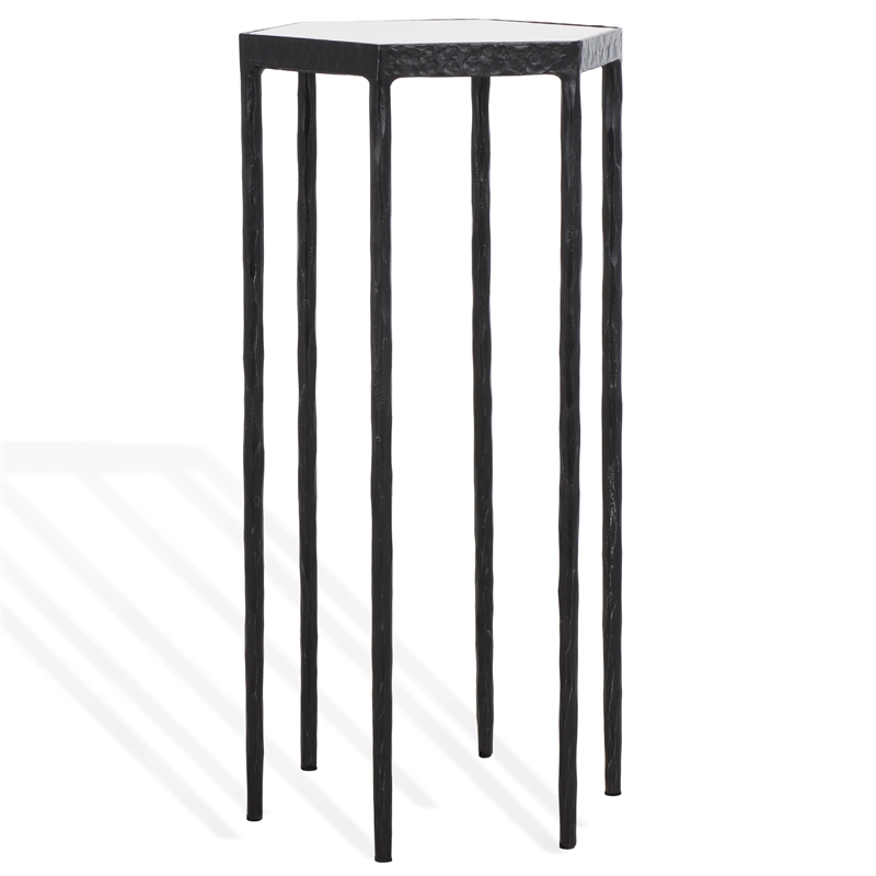 Safavieh Galvin Iron Drink Table in Black / White