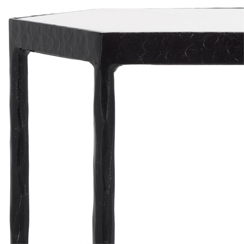 Safavieh Galvin Iron Drink Table in Black / White