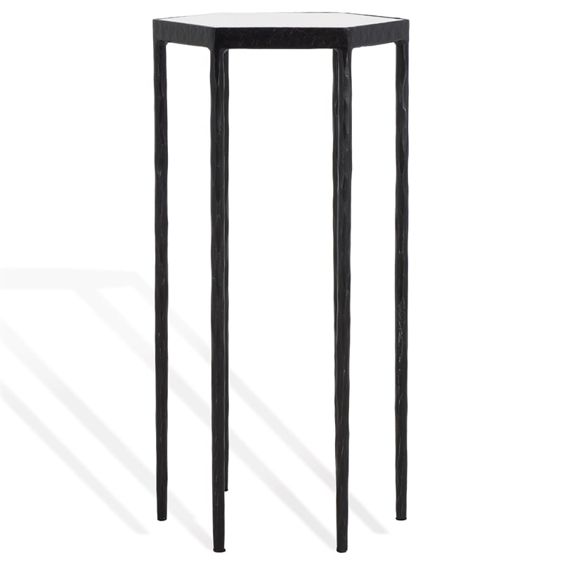 Safavieh Galvin Iron Drink Table in Black / White
