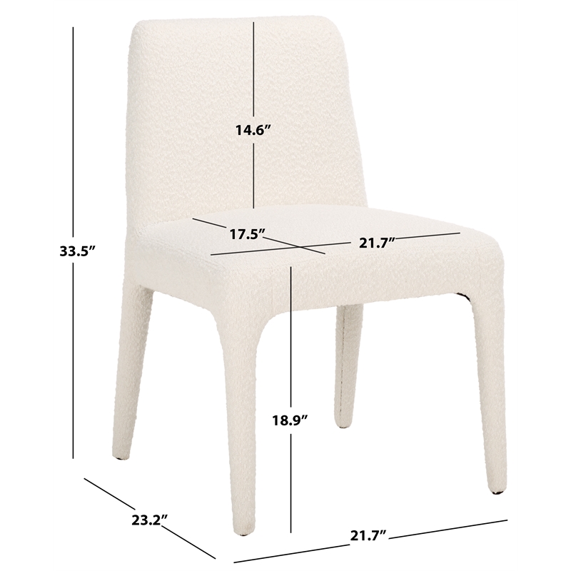 Safavieh Derrick Birch and Steel Dining Chair in Ivory