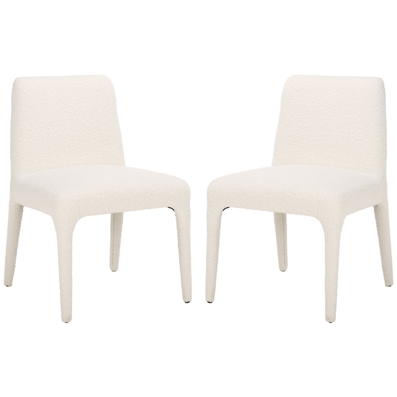 Safavieh Derrick Birch and Steel Dining Chair in Ivory