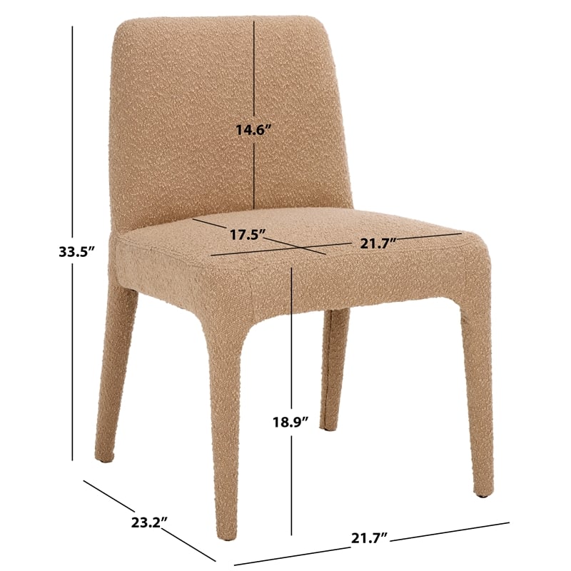 Safavieh Derrick  Birch and Steel  Dining Chair in Oatmeal