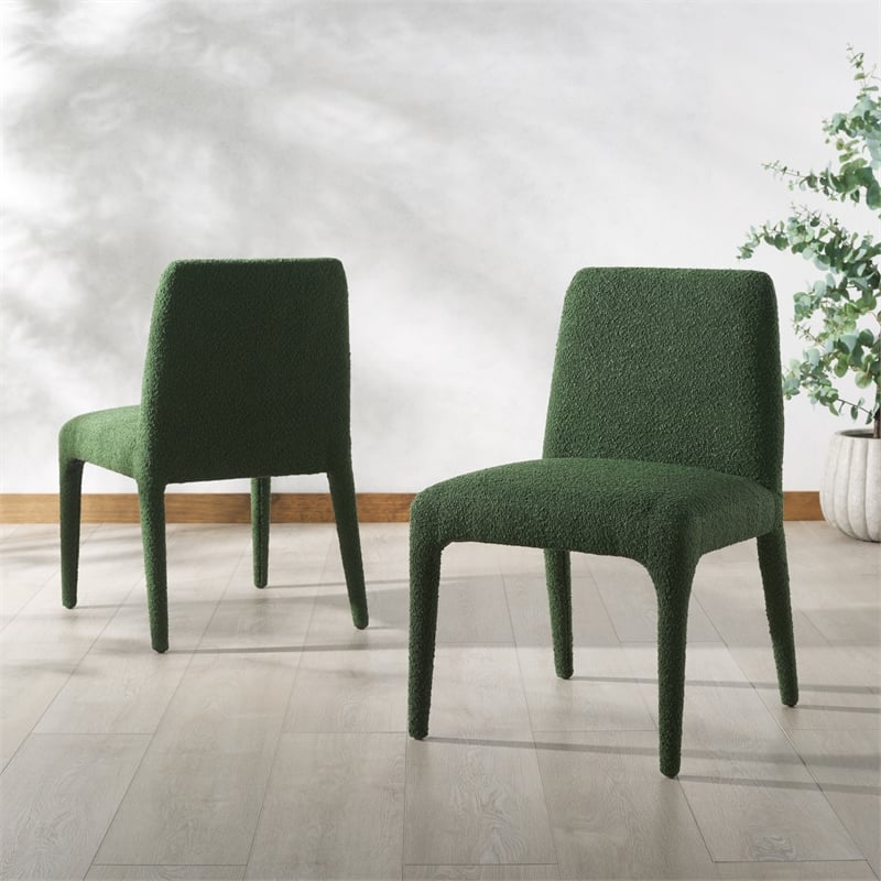 Safavieh Derrick  Birch and Steel  Dining Chair in Green