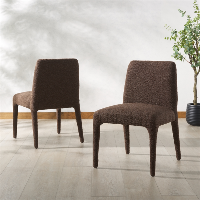 Safavieh Derrick Birch and Steel  Dining Chair in Brown