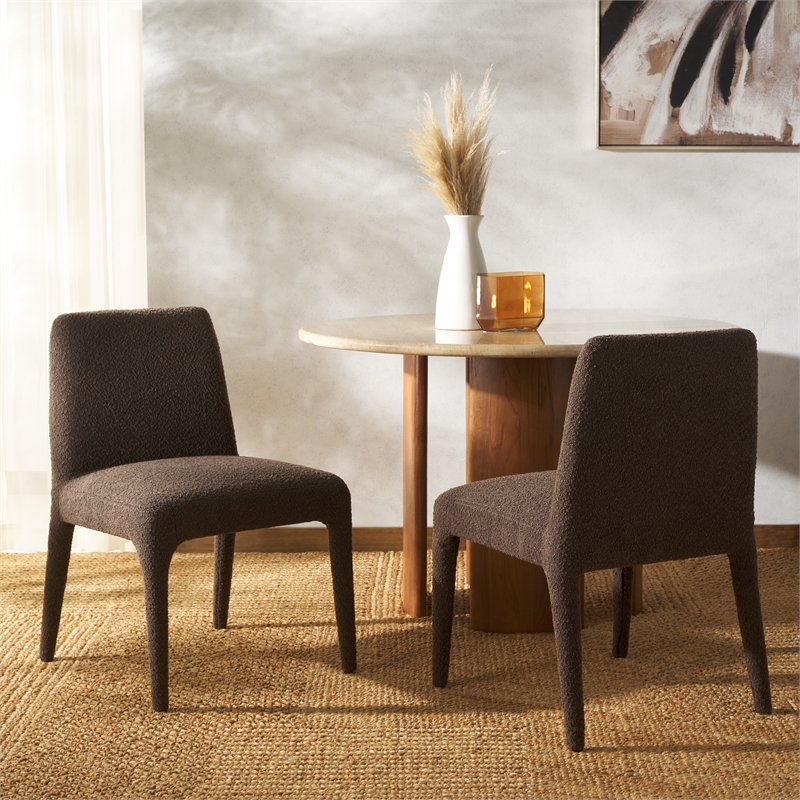 Safavieh Derrick Birch and Steel  Dining Chair in Brown