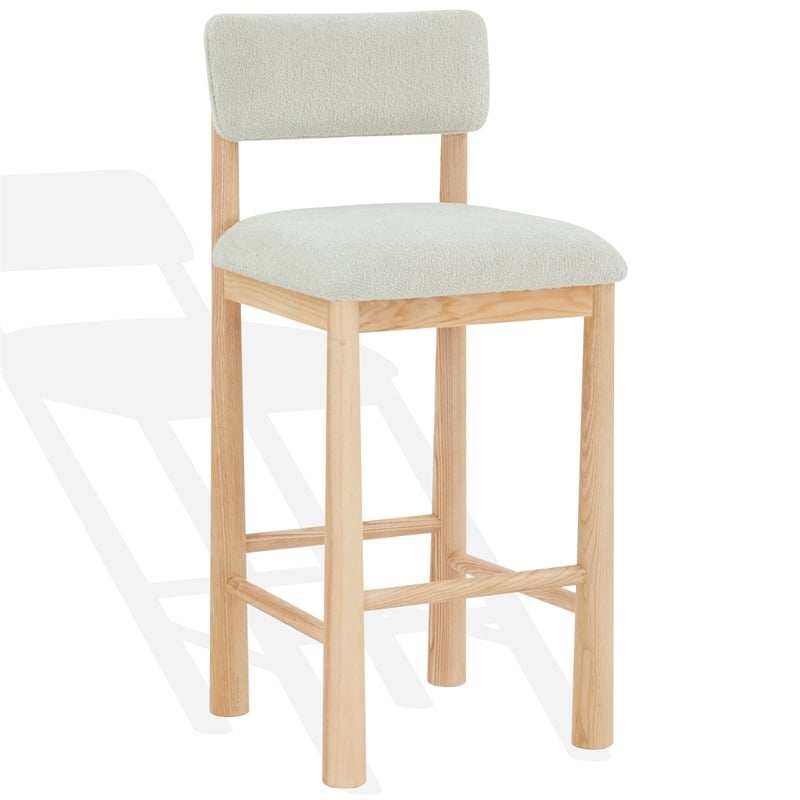 Safavieh Wrenley Wood Barstool in Taupe / Natural