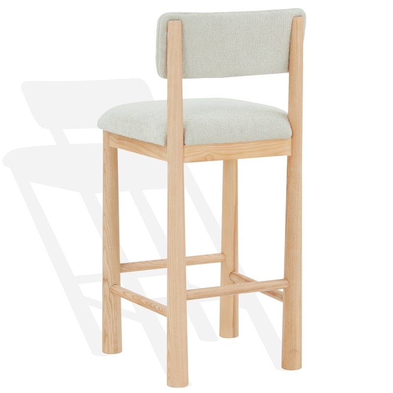 Safavieh Wrenley Wood Barstool in Taupe / Natural