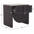 Safavieh Floris Wood and Iron  Nightstand in Black / Gray