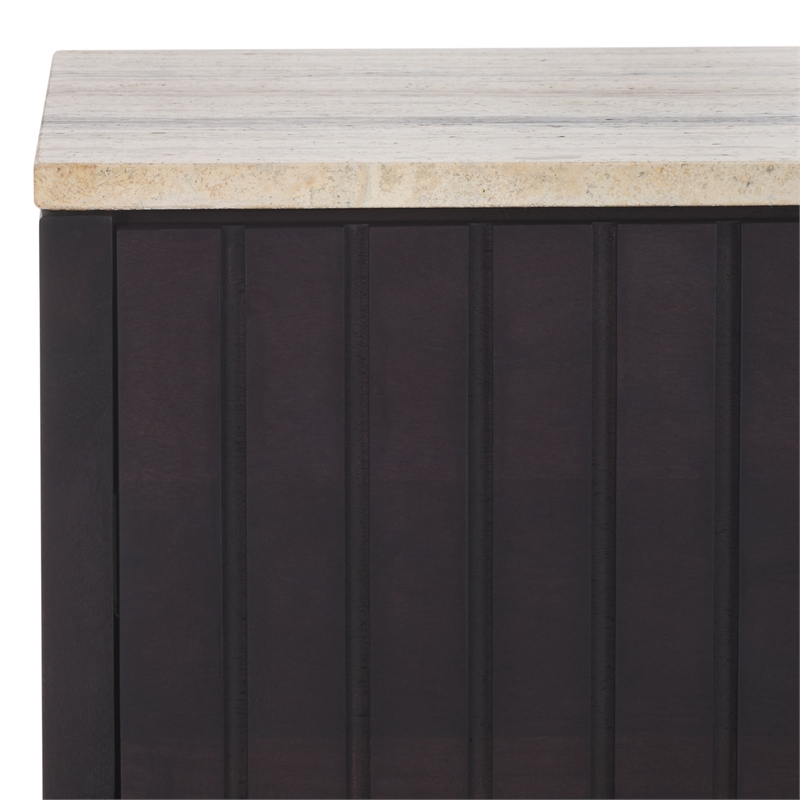 Safavieh Floris Wood and Iron  Nightstand in Black / Gray