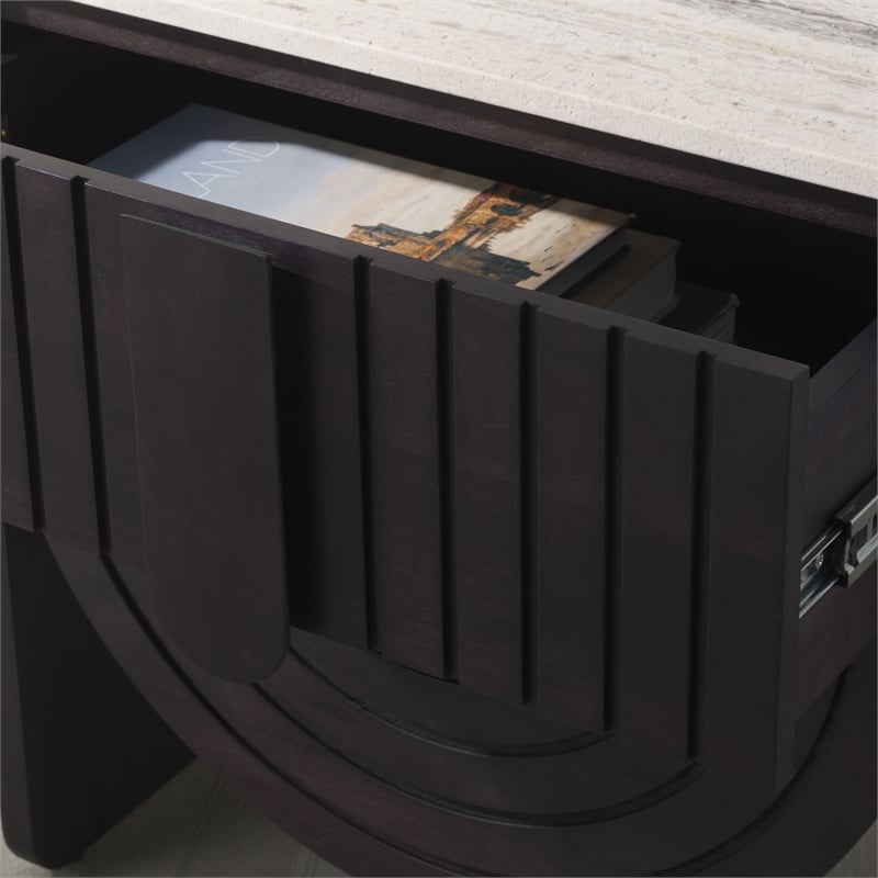 Safavieh Floris Wood and Iron  Nightstand in Black / Gray