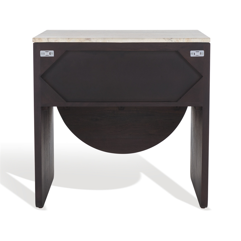 Safavieh Floris Wood and Iron  Nightstand in Black / Gray