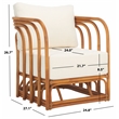 Safavieh Harlowe Rattan and Linen Accent Chair in Natural / White