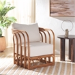 Safavieh Harlowe Rattan and Linen Accent Chair in Natural / White