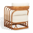 Safavieh Harlowe Rattan and Linen Accent Chair in Natural / White