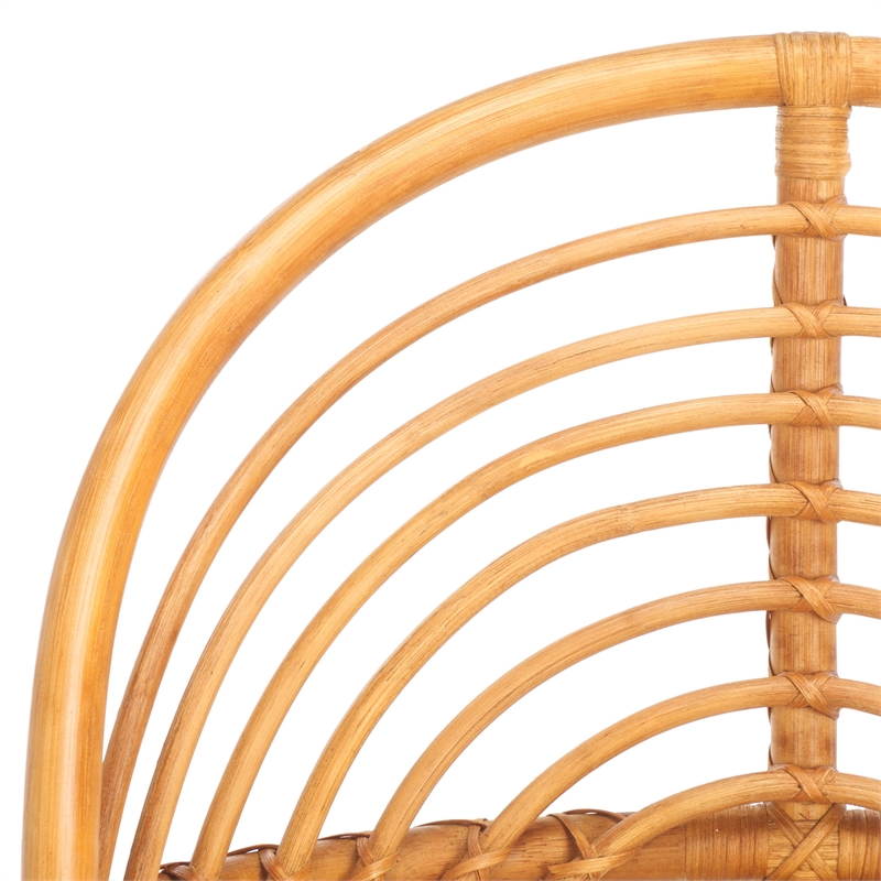 Safavieh Ivybelle Rattan and Linen Accent Chair in Natural / White