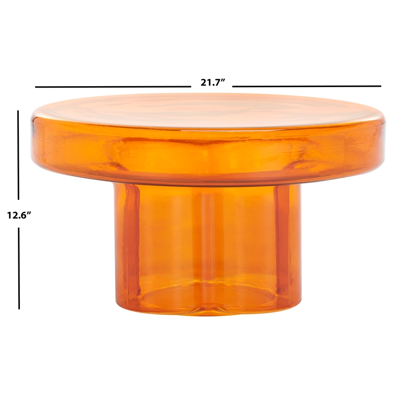 Safavieh Patterson Glass  Coffee Table in Orange