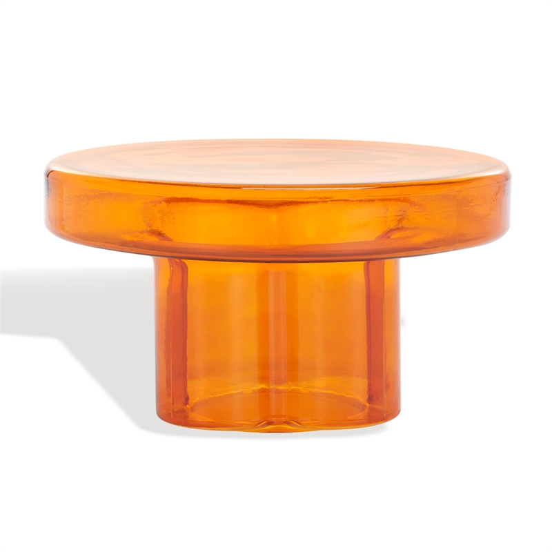 Safavieh Patterson Glass  Coffee Table in Orange