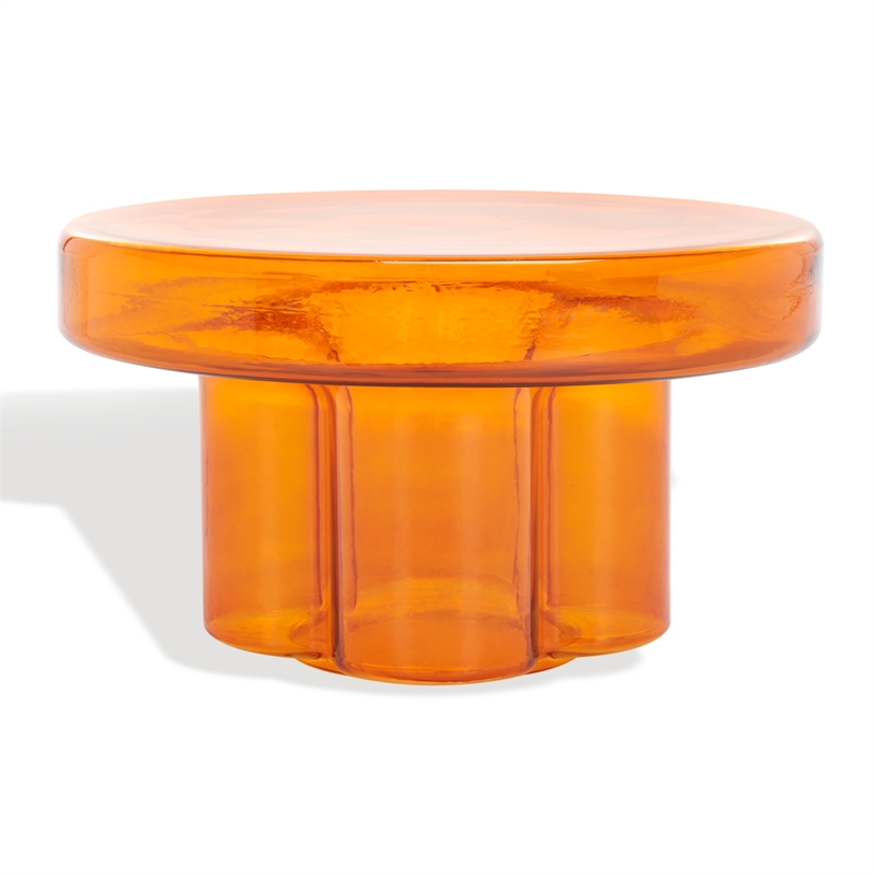 Safavieh Patterson Glass  Coffee Table in Orange