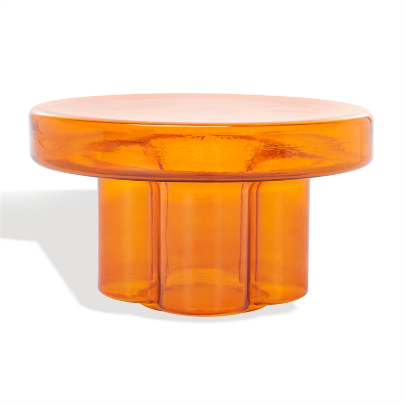Safavieh Patterson Glass  Coffee Table in Orange