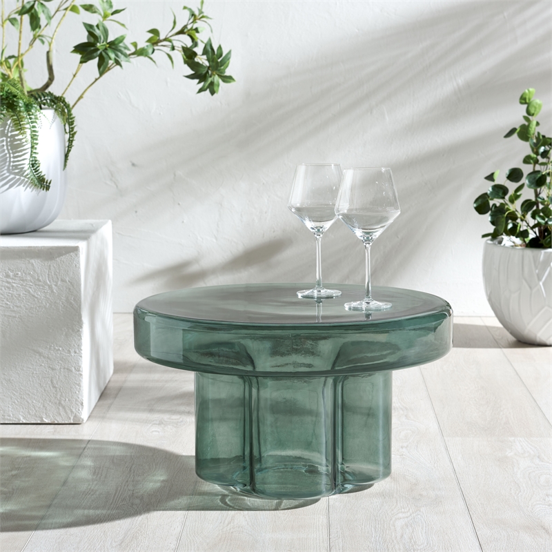 Safavieh Patterson Glass  Coffee Table in Green