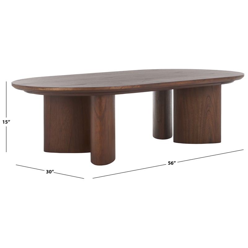 Safavieh Barnard Wood Coffee Table in Walnut
