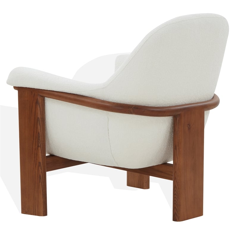 Safavieh Sylvana Wood Accent Chair in Ivory / Walnut