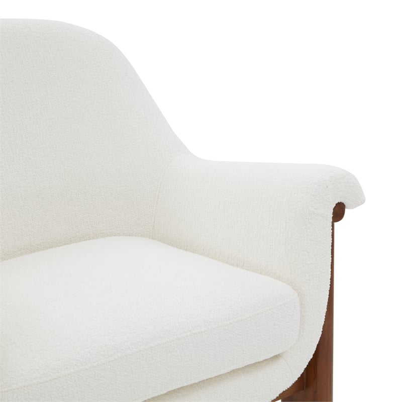Safavieh Sylvana Wood Accent Chair in Ivory / Walnut