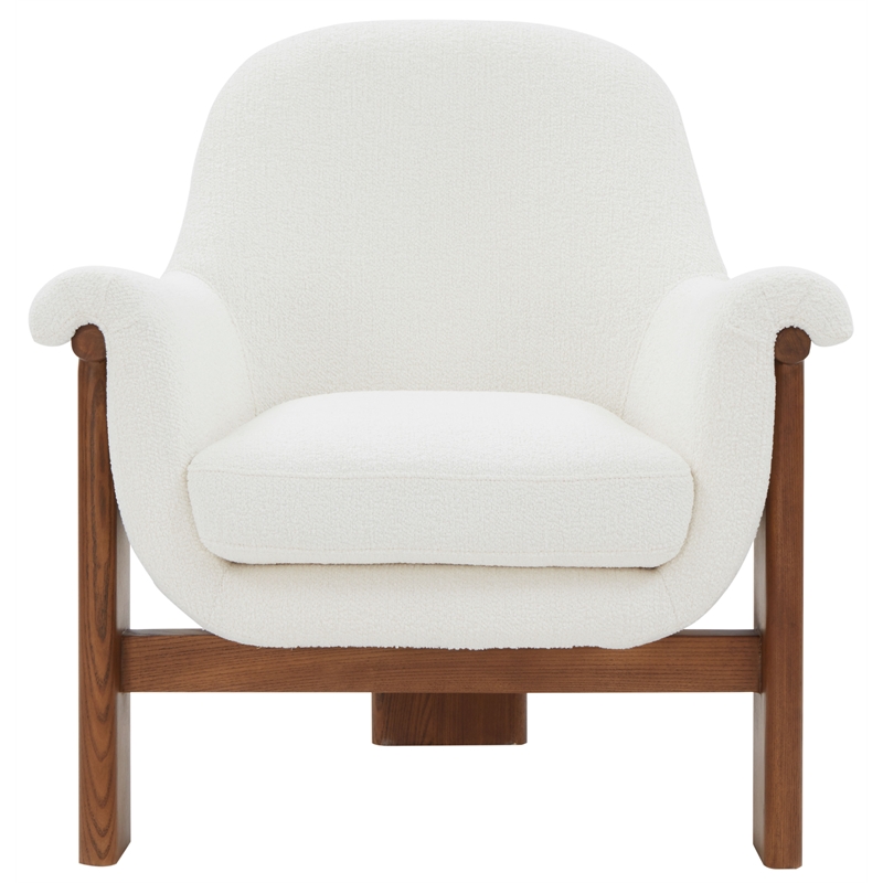 Safavieh Sylvana Wood Accent Chair in Ivory / Walnut