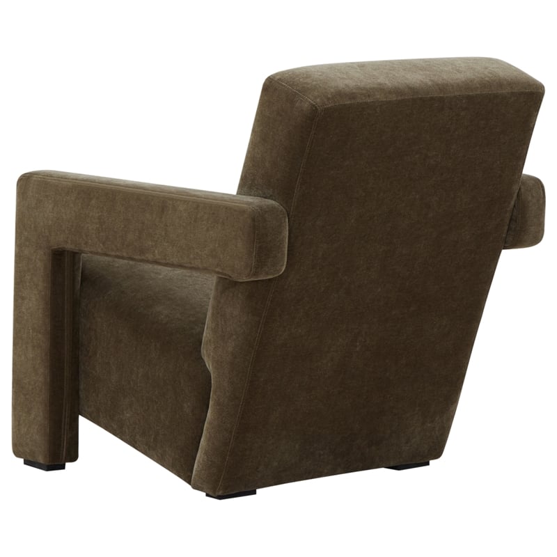 Safavieh Taylor Pine Wood and  Velvet  Accent Chair in Olive