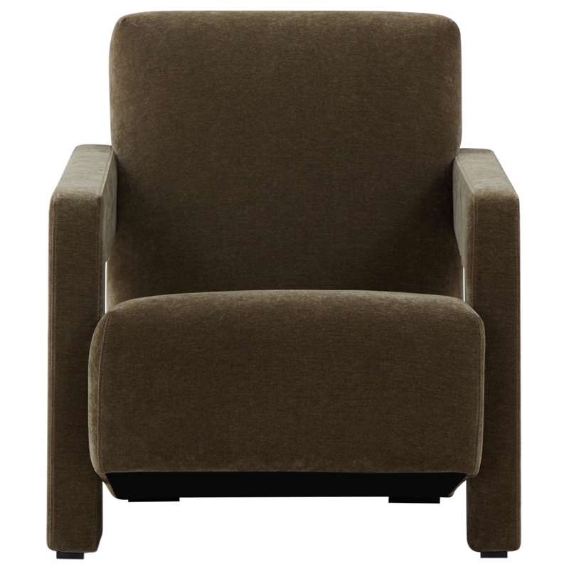 Safavieh Taylor Pine Wood and  Velvet  Accent Chair in Olive