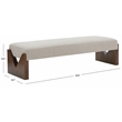 Safavieh Alayna Pine Wood  Bench in Oatmeal / Walnut