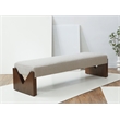 Safavieh Alayna Pine Wood  Bench in Oatmeal / Walnut