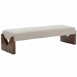 Safavieh Alayna Pine Wood  Bench in Oatmeal / Walnut