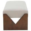 Safavieh Alayna Pine Wood  Bench in Oatmeal / Walnut