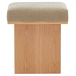 Safavieh Bourke Pine Wood and Velvet  Ottoman in Light Brown / Natural