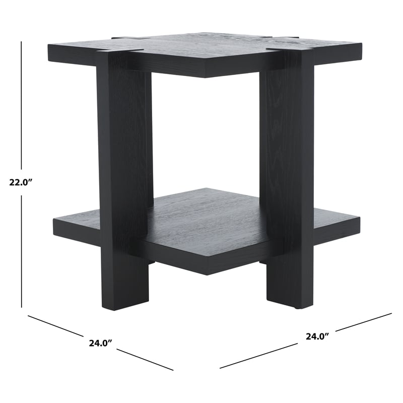 Safavieh Quigley Oak Accent Table in Black
