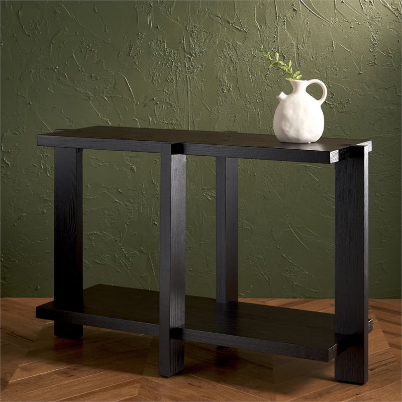 Safavieh Quigley Oak Console Table in Black