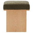 Safavieh Bourke Pine Wood and Velvet  Ottoman in Green / Natural