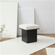 Safavieh Bourke Pine Wood and Velvet Ottoman in Ivory / Black
