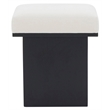Safavieh Bourke Pine Wood and Velvet Ottoman in Ivory / Black