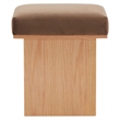 Safavieh Bourke Pine Wood and Velvet  Ottoman in Brown / Natural
